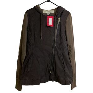 Prarie Underground Ghost Rider Jacket Brown Asymmetrical Zip Womens Size Large